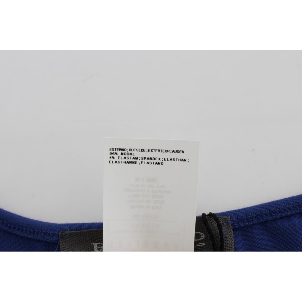 Ermanno Scervino Elegantes blaues T-Shirt mit Rundhalsausschnitt und Logo-Detail