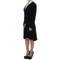 Exte Eleganter zweiteiliger Rockanzug in Schwarz und Blau
