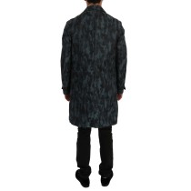 Dolce & Gabbana Blauer Camouflage Trenchcoat Eleganz