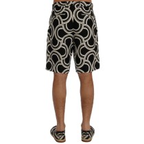 Dolce & Gabbana Schicke schwarz-weiß gemusterte Leinen-Shorts