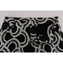 Dolce & Gabbana Schicke schwarz-weiß gemusterte Leinen-Shorts