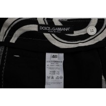 Dolce & Gabbana Schicke schwarz-weiß gemusterte Leinen-Shorts