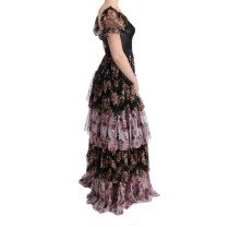 Dolce & Gabbana Elegantes florales Etuikleid aus mehrfarbiger Seidenmischung
