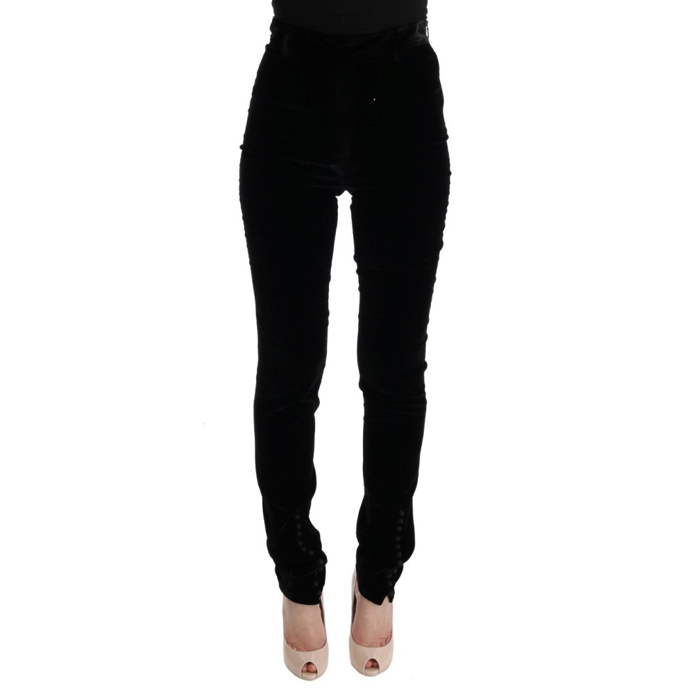 Ermanno Scervino Schlanke Schwarze Hose mit hoher Taille