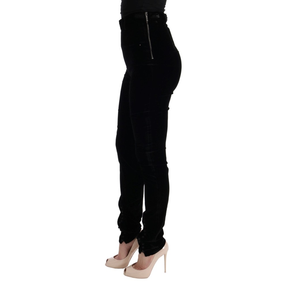 Ermanno Scervino Schlanke Schwarze Hose mit hoher Taille