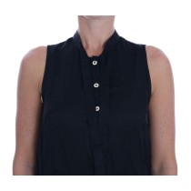 Versace Jeans Schickes ärmelloses schwarzes Hemd Bluse