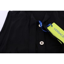 Versace Jeans Schickes ärmelloses schwarzes Hemd Bluse