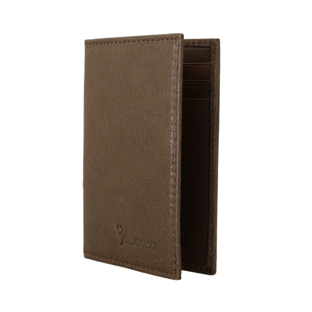 Billionaire Italian Couture Elegante Herrengeldbörse aus Leder in Braun