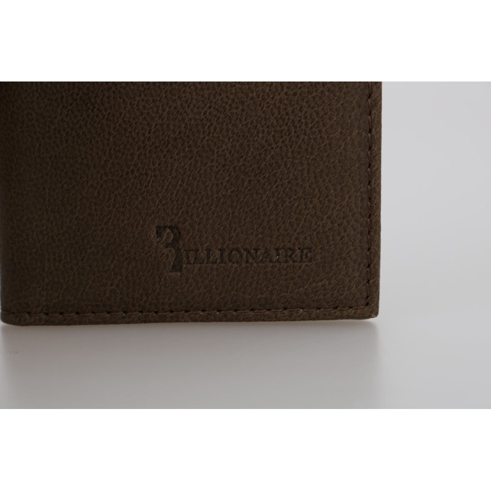 Billionaire Italian Couture Elegante Herrengeldbörse aus Leder in Braun