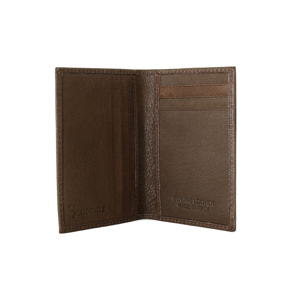 Billionaire Italian Couture Elegante Herrengeldbörse aus Leder in Braun