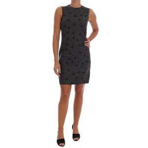 Dolce & Gabbana Schickes ärmelloses Kleid aus gepunkteter Wolle