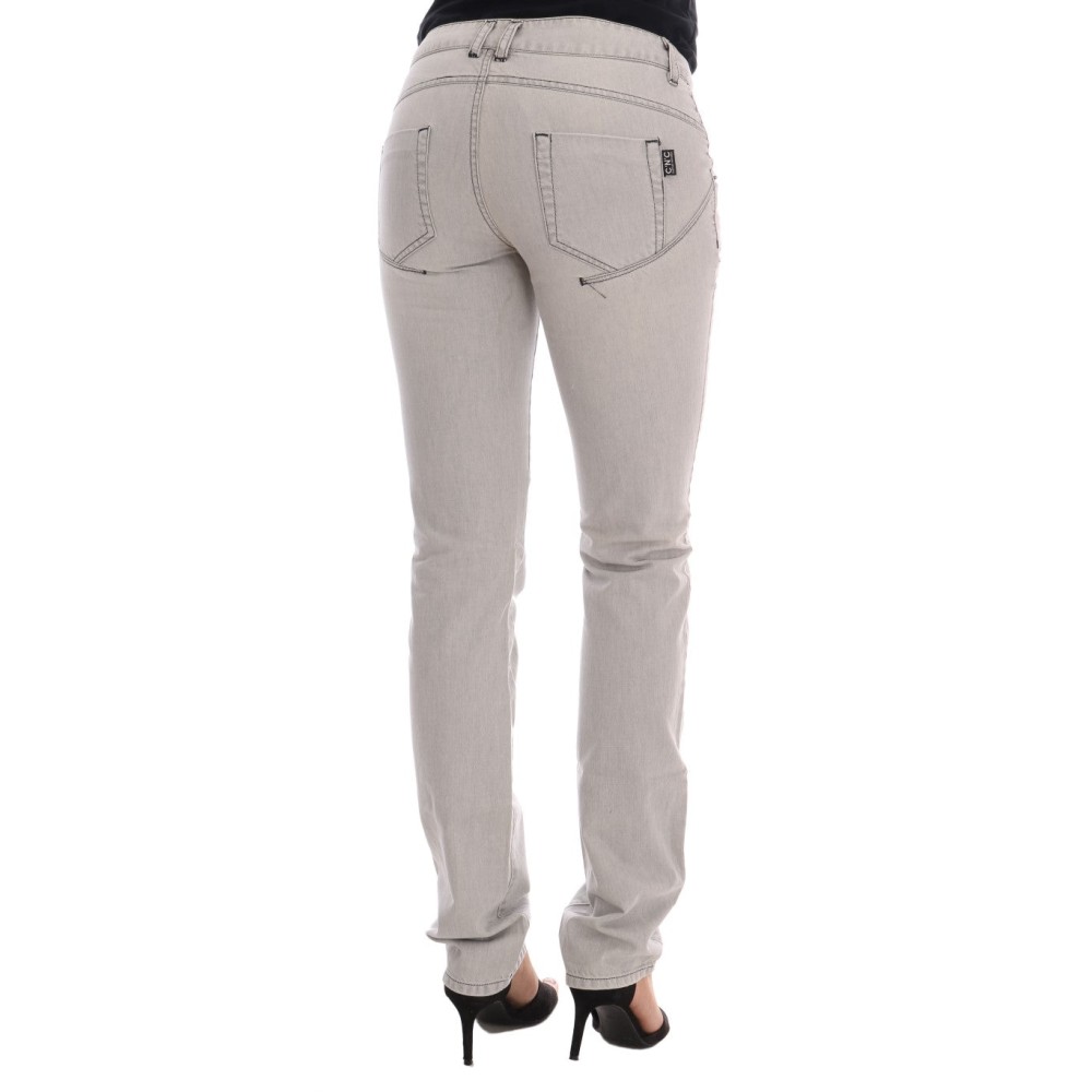 Costume National Anspruchsvolle Graue Super Slim Jeans