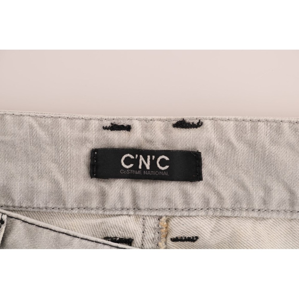 Costume National Anspruchsvolle Graue Super Slim Jeans