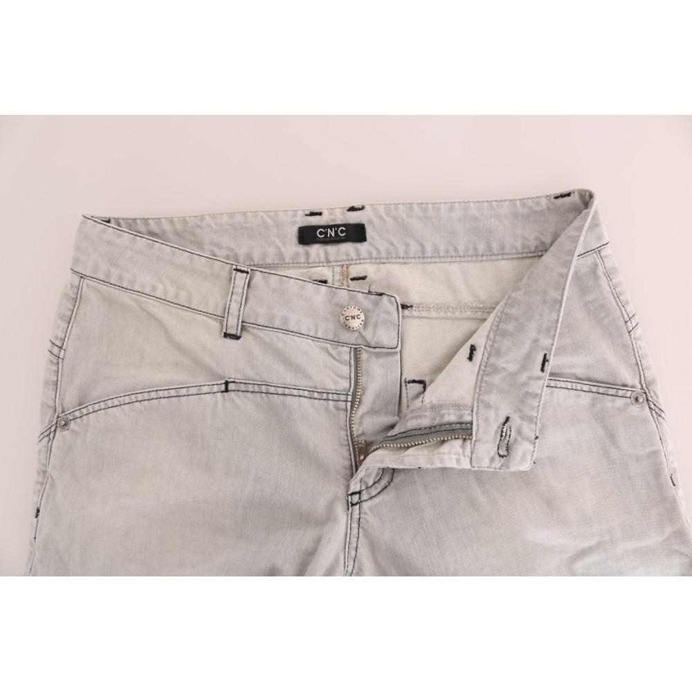 Costume National Anspruchsvolle Graue Super Slim Jeans