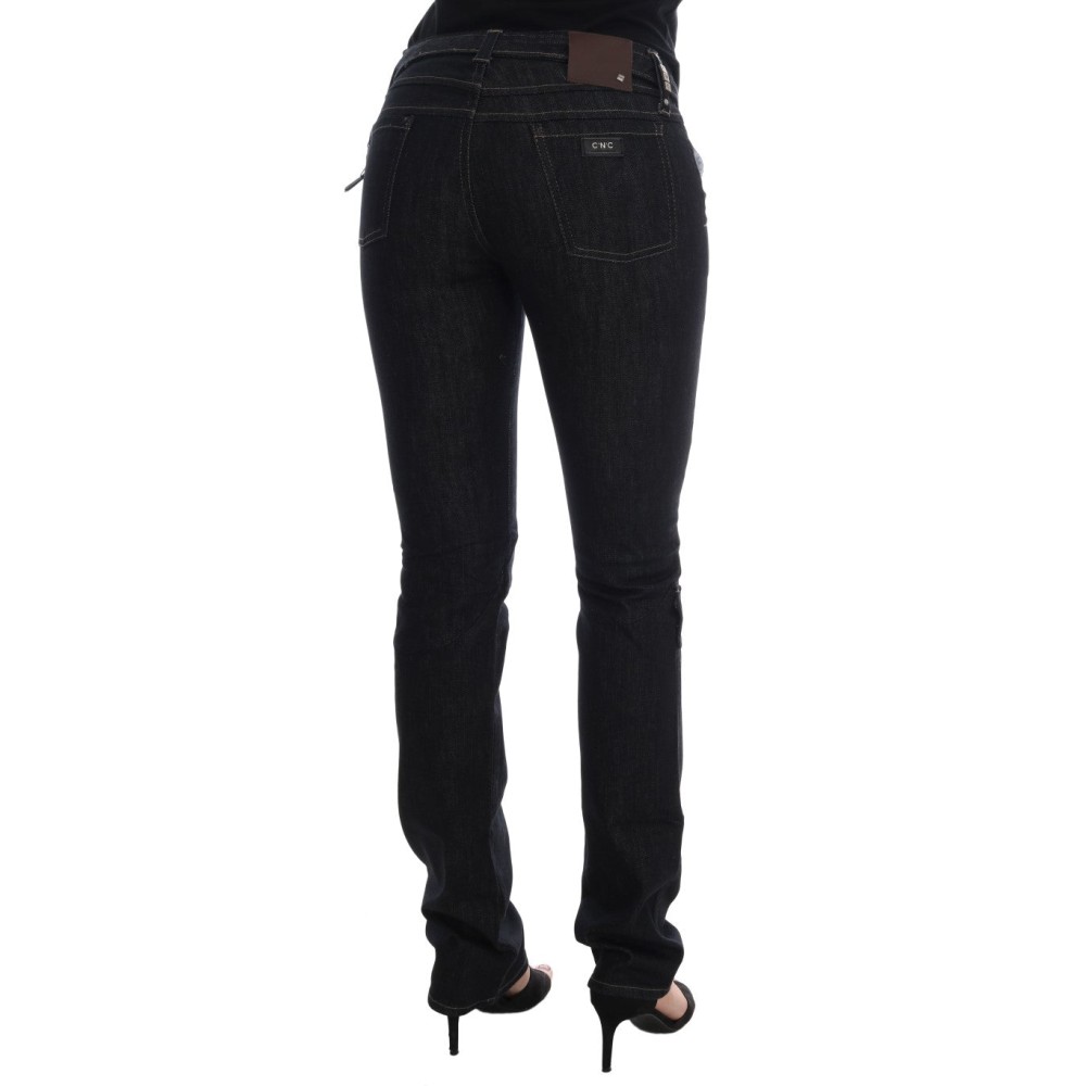 Costume National Svelte Dunkelblaue Slim Jeans aus Baumwolle