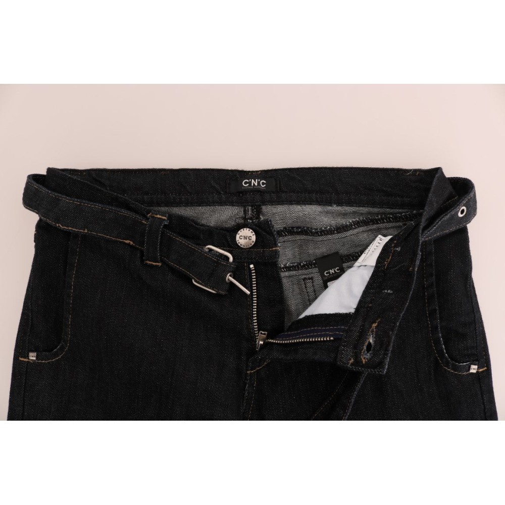 Costume National Svelte Dunkelblaue Slim Jeans aus Baumwolle