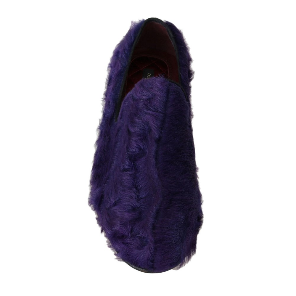 Dolce & Gabbana Plüsch Lila Schafspelz Loafers