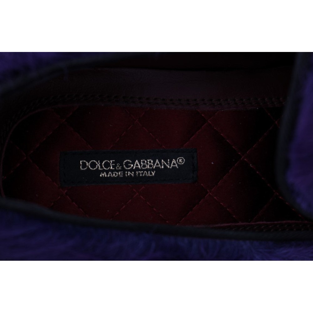 Dolce & Gabbana Plüsch Lila Schafspelz Loafers