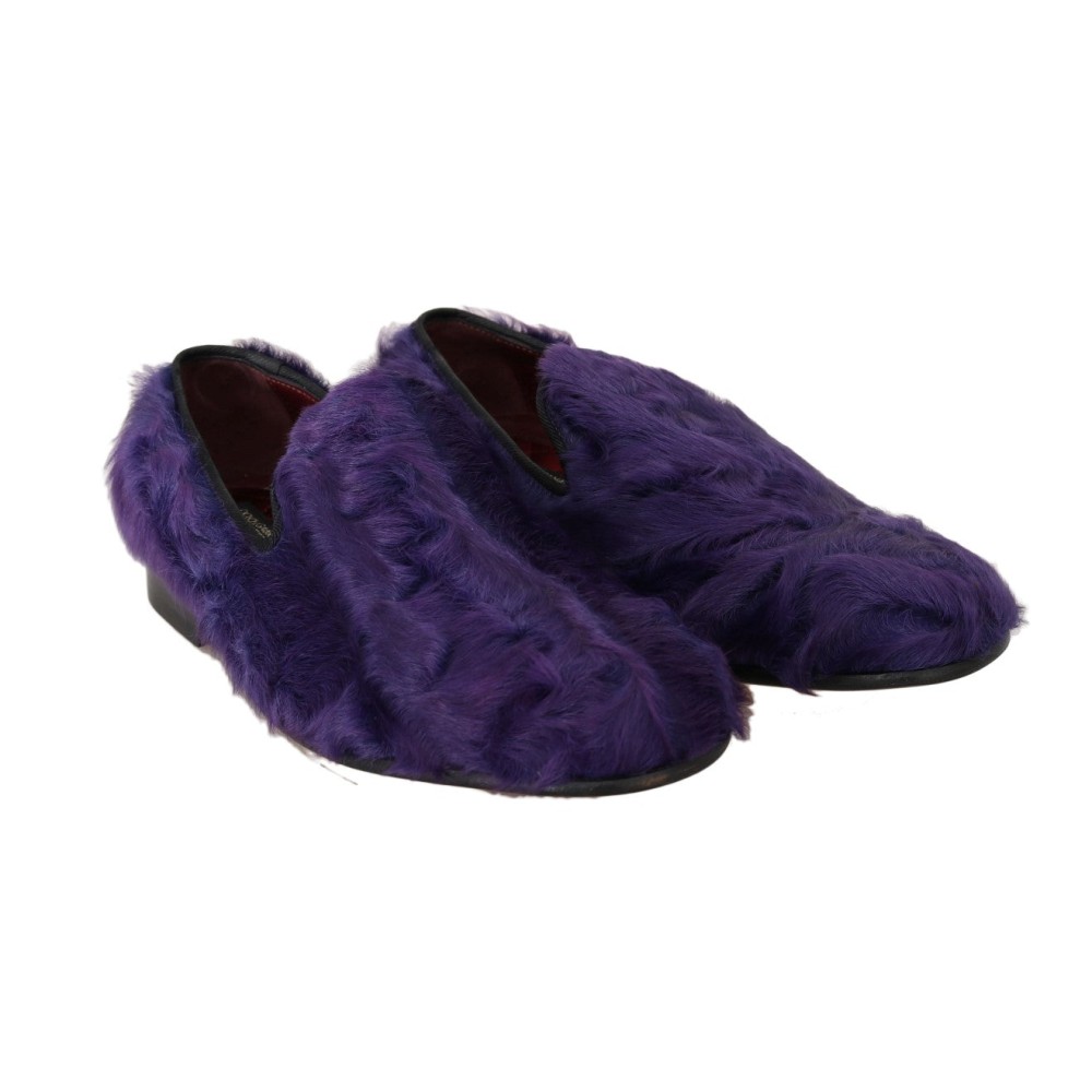 Dolce & Gabbana Plüsch Lila Schafspelz Loafers