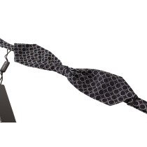 Dolce & Gabbana Eleganter Schwarz-Silber-Fuchsfell-Schal