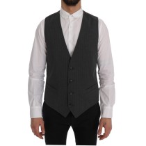Dolce & Gabbana Elegante gestreifte graue Weste