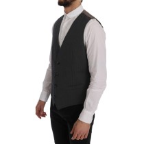 Dolce & Gabbana Elegante gestreifte graue Weste
