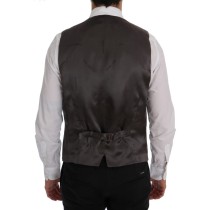 Dolce & Gabbana Elegante gestreifte graue Weste