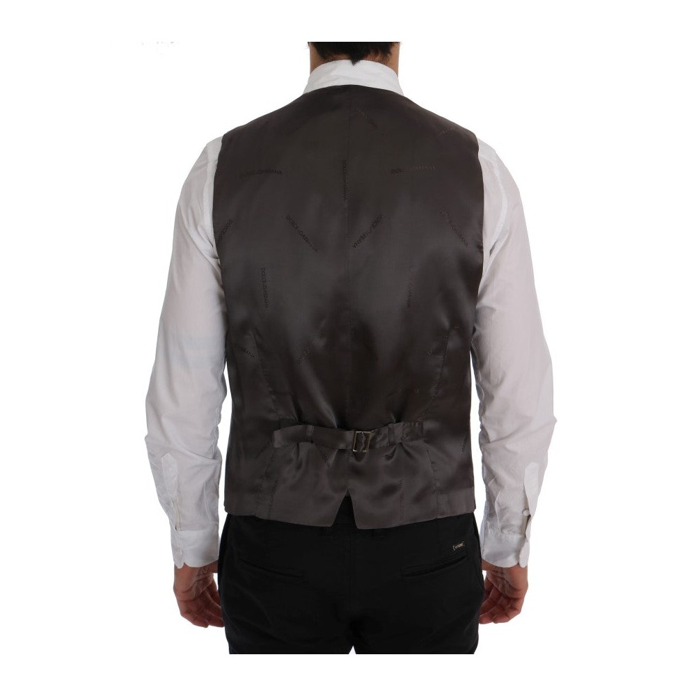 Dolce & Gabbana Elegante gestreifte graue Weste