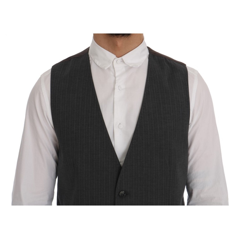 Dolce & Gabbana Elegante gestreifte graue Weste