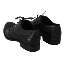 Dolce & Gabbana Elegante Derby-Schuhe aus blauem Leder mit Flügelspitze
