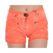 PLEIN SUD Schicke orangefarbene Mini-Shorts mit mittlerer Taille