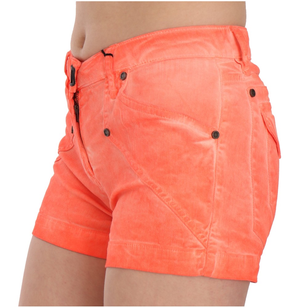 PLEIN SUD Schicke orangefarbene Mini-Shorts mit mittlerer Taille