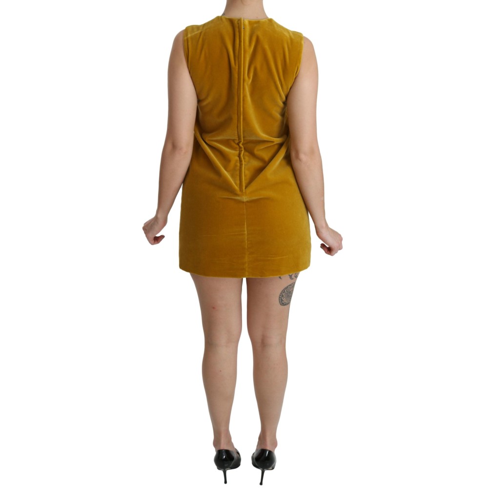 Dolce & Gabbana Senfgelbes Samt-Minikleid