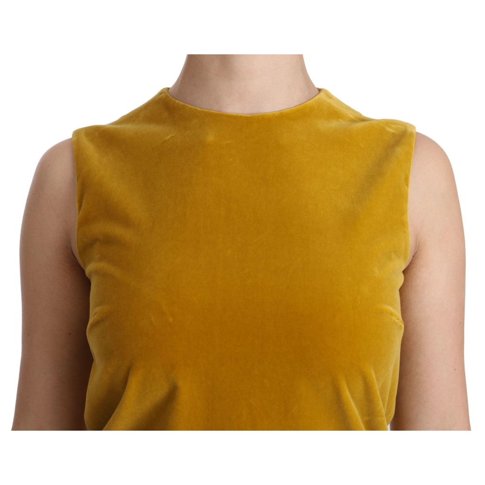 Dolce & Gabbana Senfgelbes Samt-Minikleid