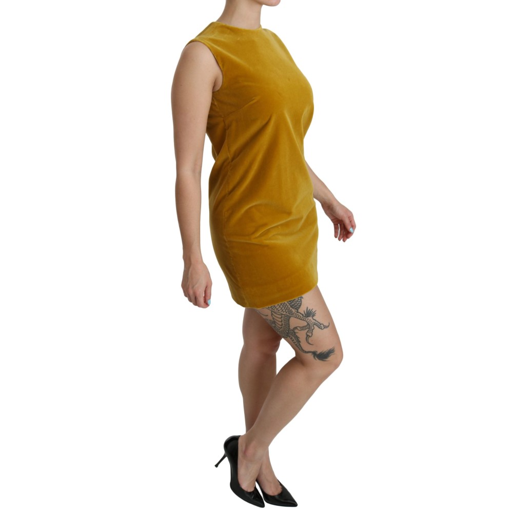 Dolce & Gabbana Senfgelbes Samt-Minikleid