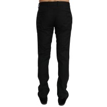 Dolce & Gabbana Elegante Schwarze Woll-Kleid-Hose