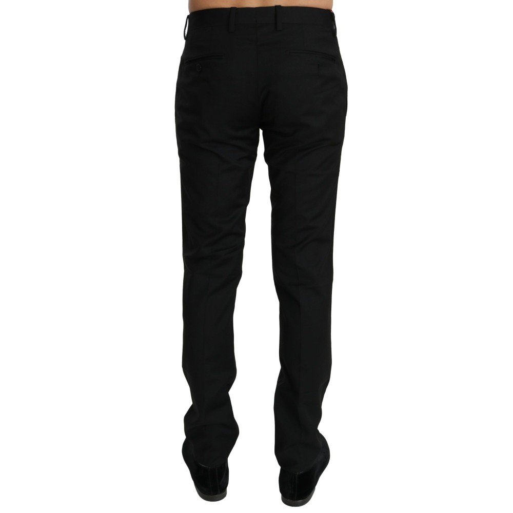 Dolce & Gabbana Elegante Schwarze Woll-Kleid-Hose