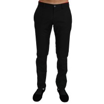 Dolce & Gabbana Elegante Schwarze Woll-Kleid-Hose