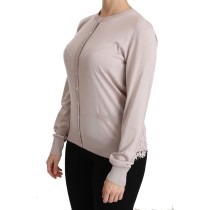 Dolce & Gabbana Rosa Strickjacke mit Rundhalsausschnitt aus Seidenmischung
