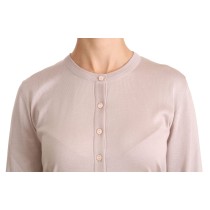 Dolce & Gabbana Rosa Strickjacke mit Rundhalsausschnitt aus Seidenmischung