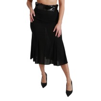 Dolce & Gabbana Eleganter Schwarzer Rock mit hoher Taille und Pailletten