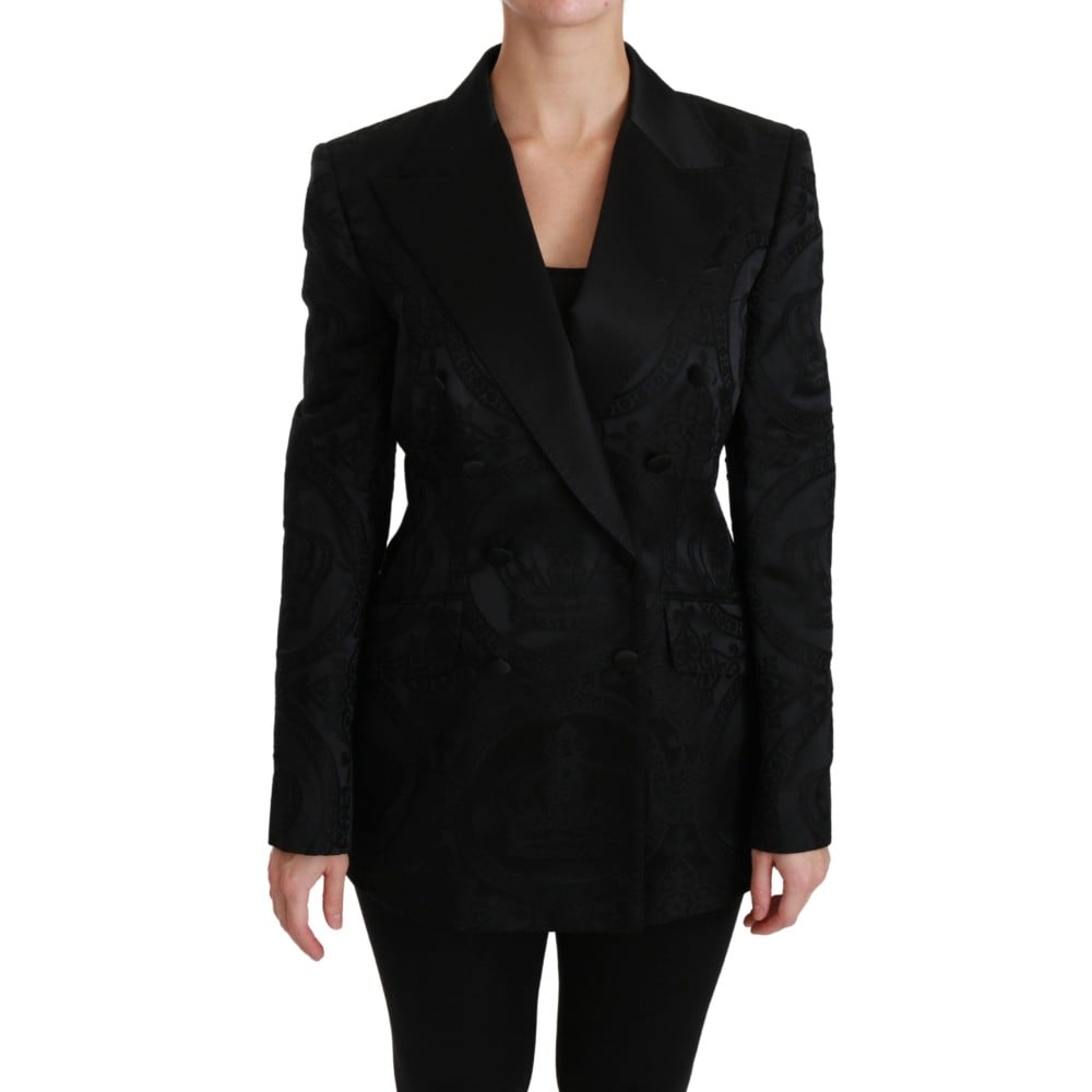 Dolce & Gabbana Elegante doppelreihige Jacke mit Kronen-Muster