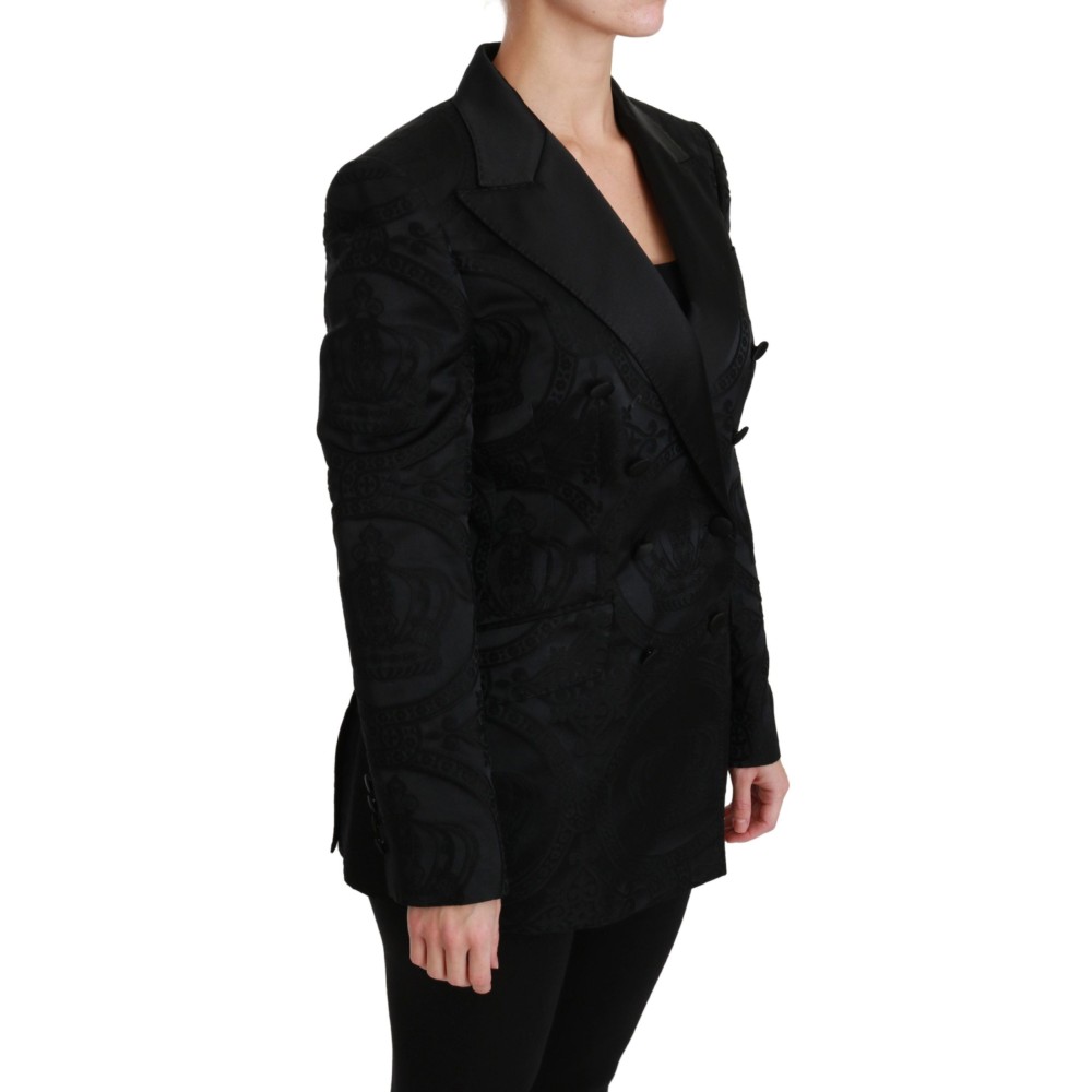 Dolce & Gabbana Elegante doppelreihige Jacke mit Kronen-Muster