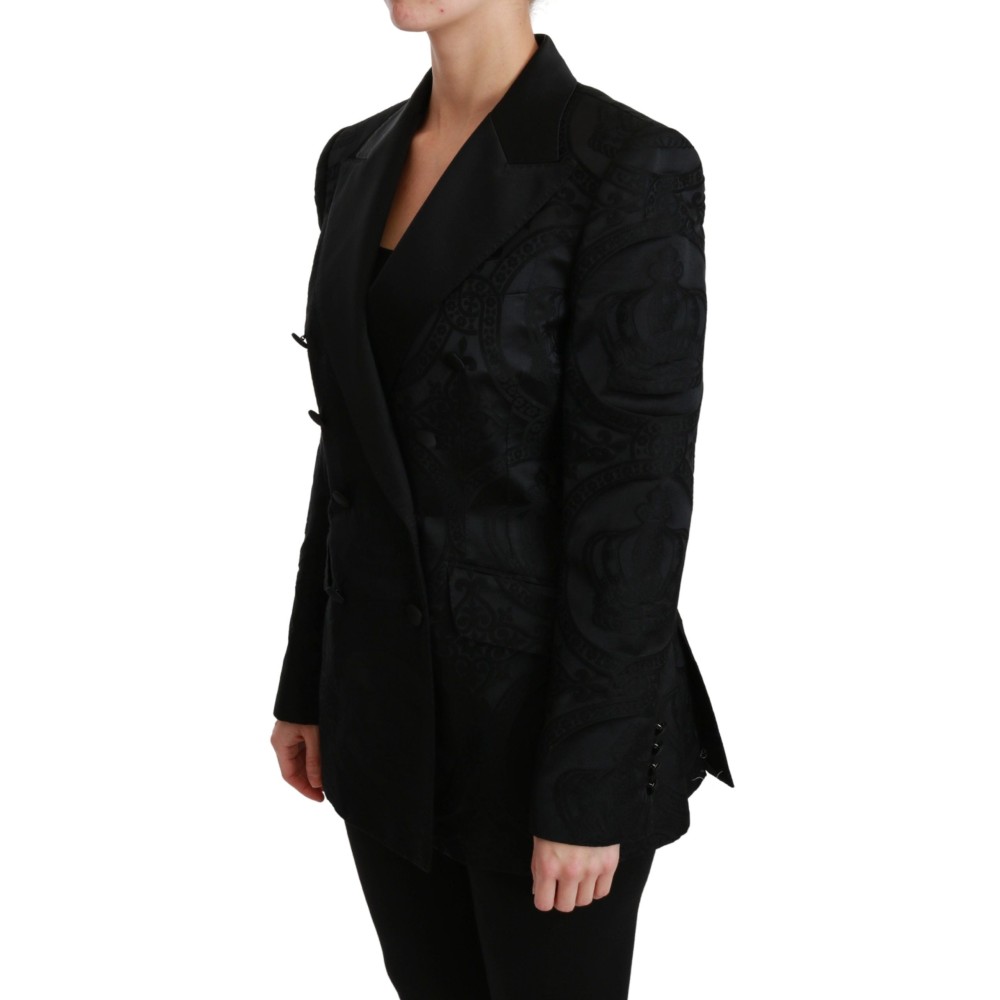Dolce & Gabbana Elegante doppelreihige Jacke mit Kronen-Muster