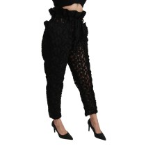 Dolce & Gabbana Schicke konisch zulaufende Hose mit hoher Taille und Spitze