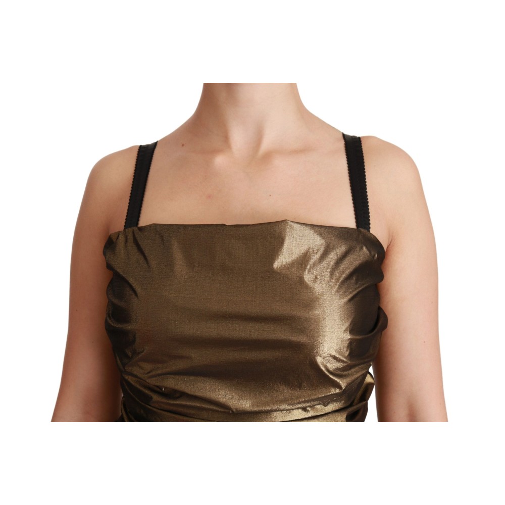 Dolce & Gabbana Bronze Bodycon Etuikleid Mini Dress