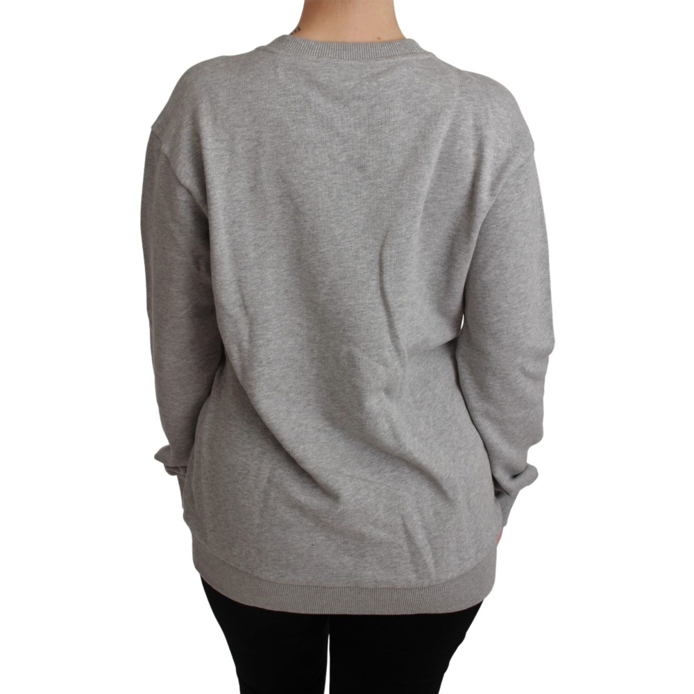 Dolce & Gabbana Eleganter Multicolor Pullover mit Rundhalsausschnitt und Stickerei