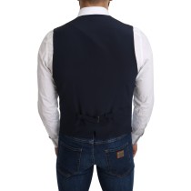 Dolce & Gabbana Elegante Azurblaue Herrenweste für den formellen Anlass