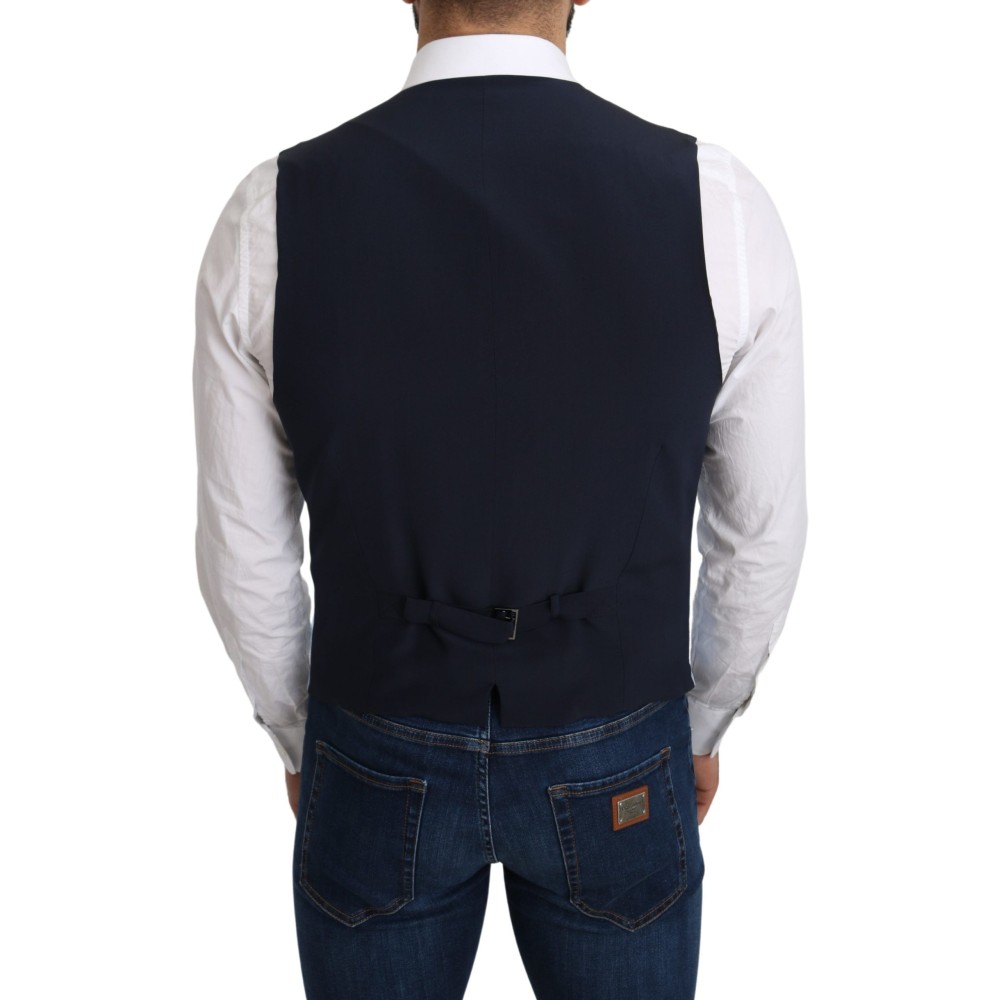 Dolce & Gabbana Elegante Azurblaue Herrenweste für den formellen Anlass