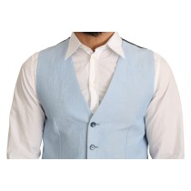 Dolce & Gabbana Elegante Azurblaue Herrenweste für den formellen Anlass